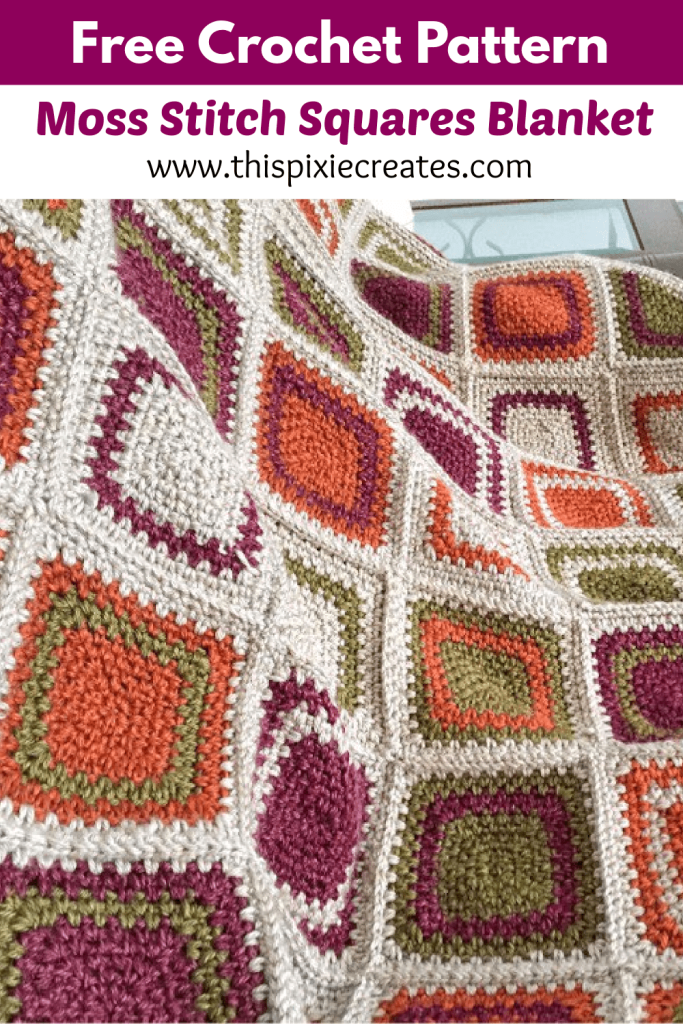 Join as you go Moss Stitch Squares Crochet Blanket