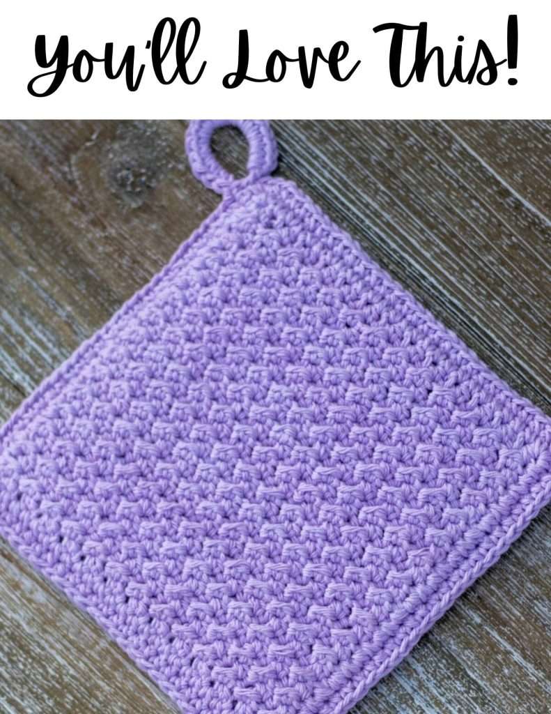 Even Moss Stitch Square Crochet Potholder by First the Coffee