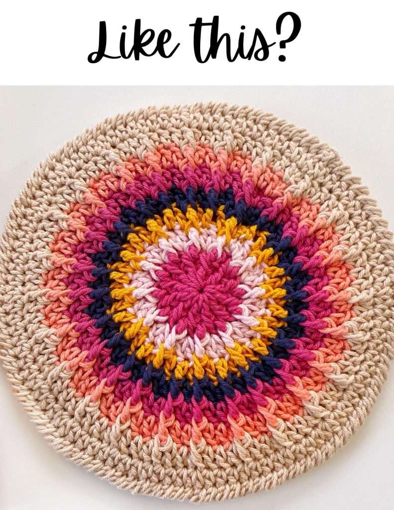 Circular Starburst Crochet Potholder Pattern