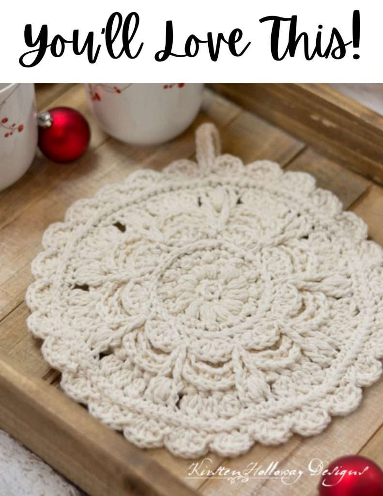 Winter Opulence Crochet Potholder by Kirsten Holloway Designs