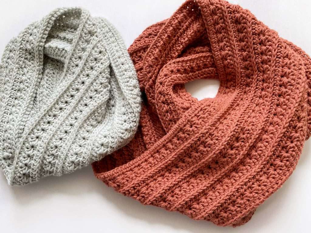 Crochet Textured Star Stitch Cowl and Infinity Scarf