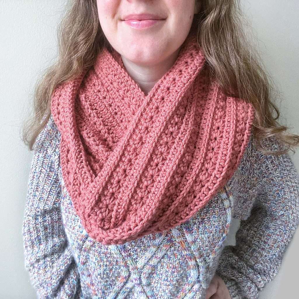 Lion Brand Pound of Love Star Stitch Crochet Infinity Scarf