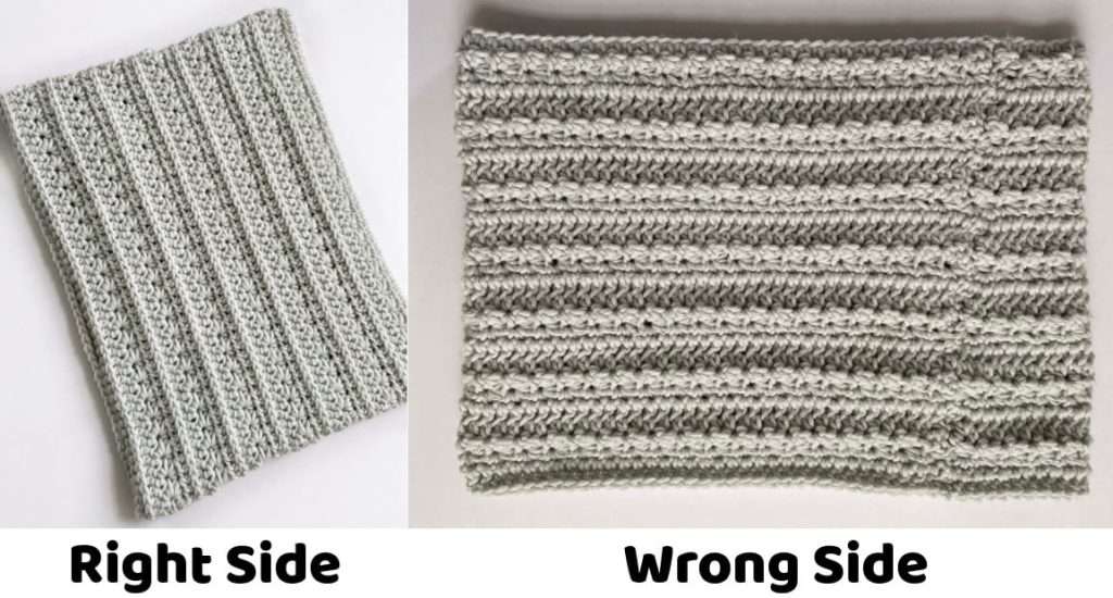 Right and Wrong side of Crochet Star Stitch Cowl