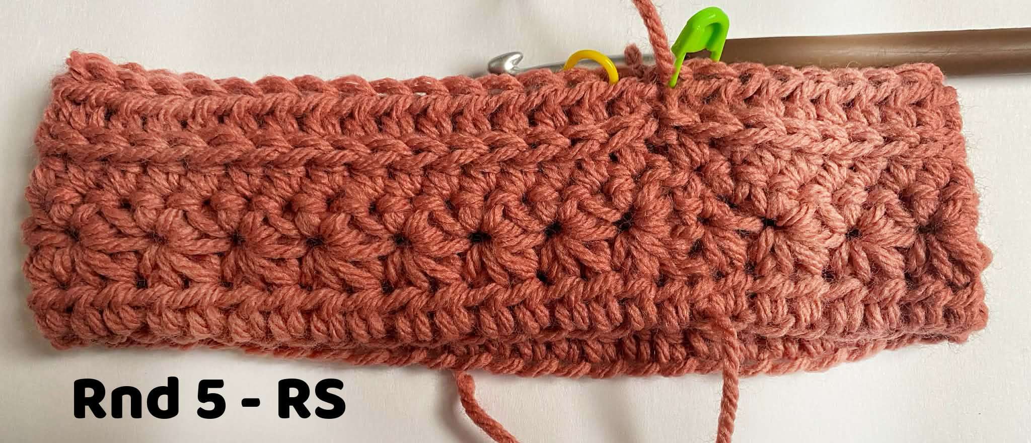 Rnd 5 of the Written in the Stars Cowl and Infinity Scarf