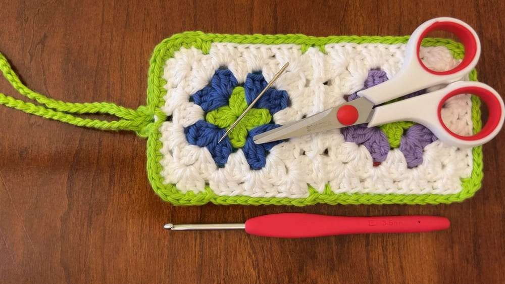 Crochet Granny Square Sunglass Case