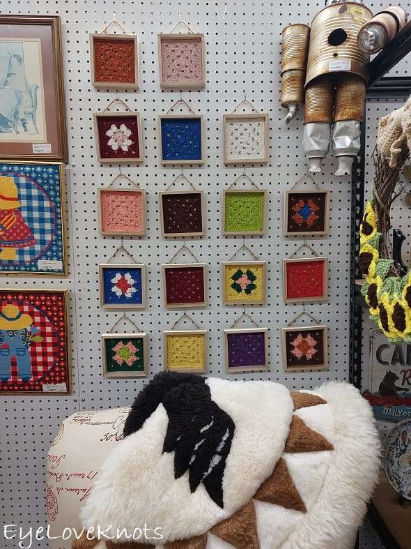 Granny Square Shadow Box Wall Art