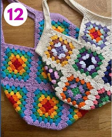 Crochet Granny Square Market Tote Bag Pattern