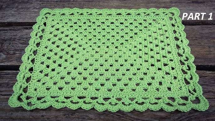 Granny Square Rectangle Placemat by Kristines Crochets