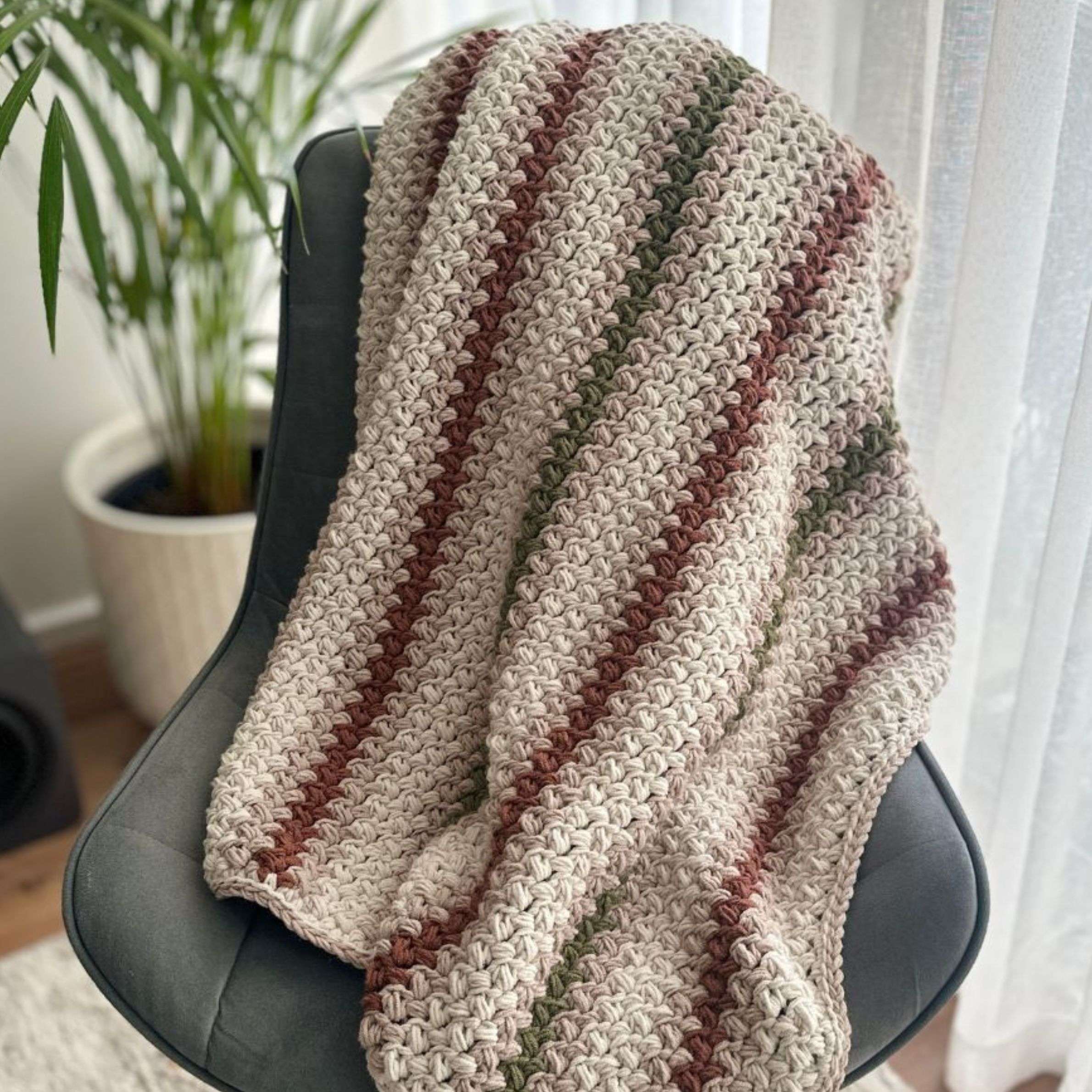 Amber Throw Chunky Crochet Textured Blanket Perfect for Fall